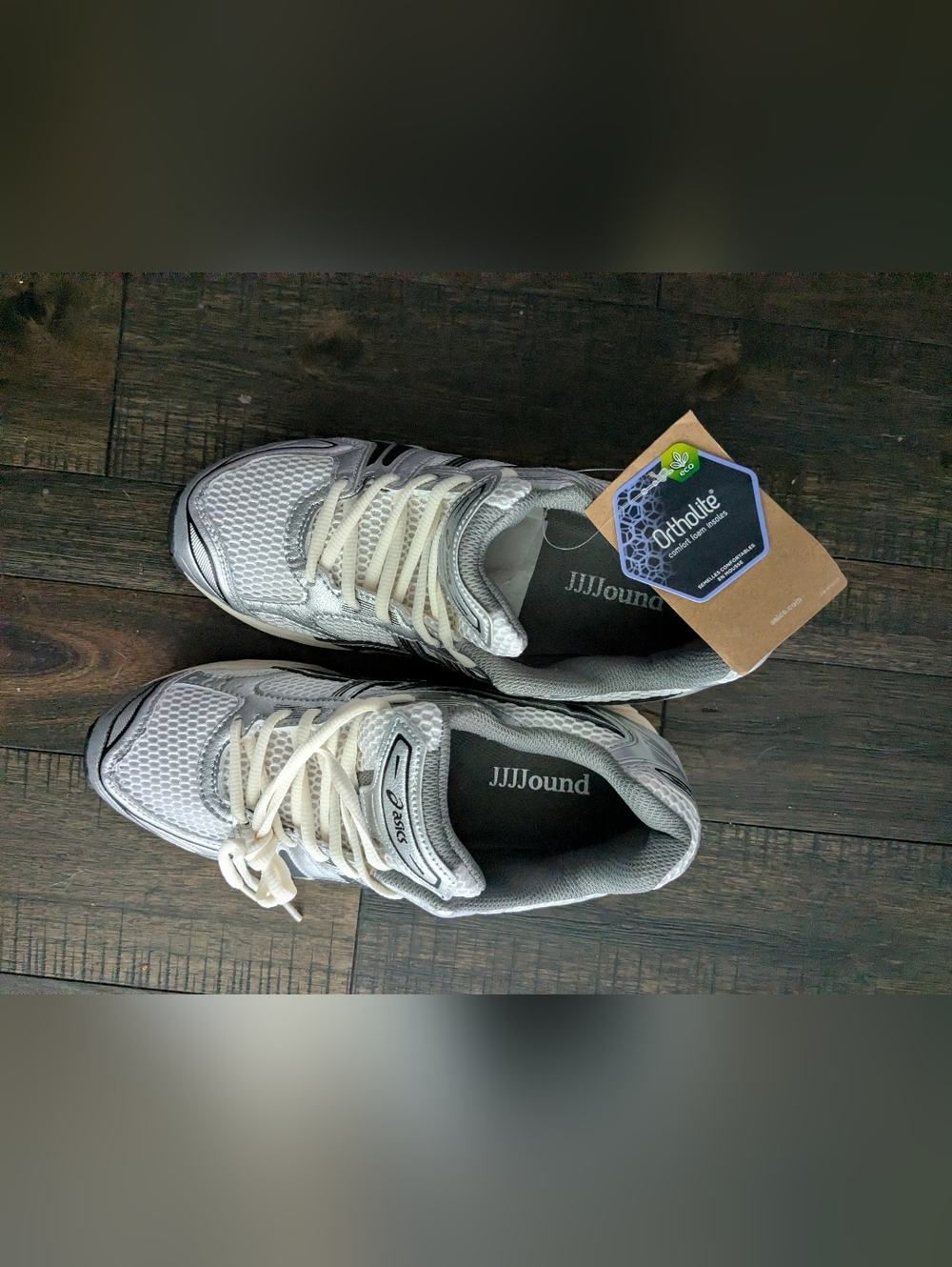 Oasis JJJJound Gel Kayano Ortholite Silver Mesh Running Sneakers